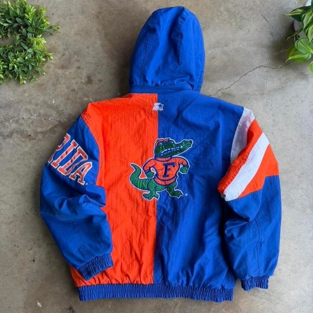 Vintage 90s university of Florida gators starter puffer zip up jacket